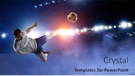  Presentation with football stadium - Presentation enhanced with football-player-on-stadium-jumps background and a teal colored foreground