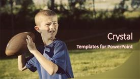  Presentation with football - Cool new PPT layouts with football player quarterback vintage theme backdrop and a wine colored foreground