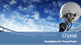  Presentation with important - Presentation theme enhanced with football player raises his helmet background and a teal colored foreground