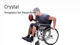  Presentation with football play diagram - PPT layouts enhanced with football player recovering from injury background and a white colored foreground