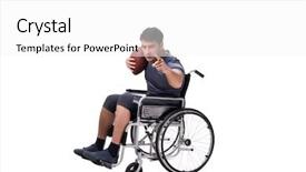  Presentation with football play diagram - PPT theme with football player recovering from injury background and a  colored foreground