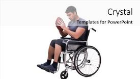  Presentation with football play diagram - Colorful slide set enhanced with football player recovering from injury backdrop and a  colored foreground