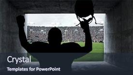  Presentation with football stadium - Slide set with football player running background and a wine colored foreground