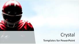  Presentation with football blue - Beautiful slides featuring football player standing in rugby backdrop and a  colored foreground