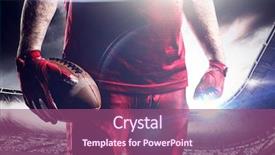  Presentation with grunge american football field - Theme featuring football player standing with rugby background and a violet colored foreground