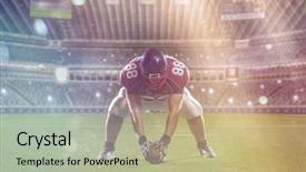  Presentation with football lights - Amazing presentation design having football player starting football game backdrop and a coral colored foreground