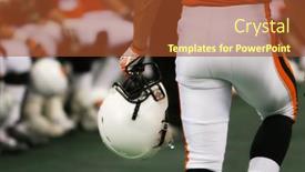  Presentation with football - Colorful presentation design enhanced with football-player-with-helmet-closeup backdrop and a red colored foreground