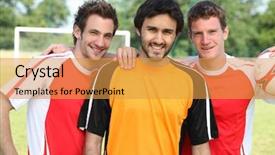  Presentation with spirit - PPT theme enhanced with football players background and a gold colored foreground