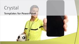  Presentation with football referee - Presentation with football-referee-holding-a-ball background and a light gray colored foreground
