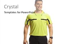  Presentation with football referee - Slides consisting of football-referee-posing-isolated background and a white colored foreground