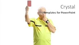  Presentation with football referee - Presentation design featuring football-referee-with-a-whistle background and a white colored foreground