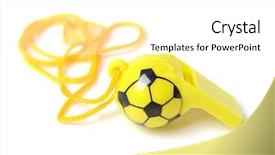  Presentation with whistle - Amazing slide set having close up amsterdam netherlands - football shape whistle on white backdrop and a white colored foreground