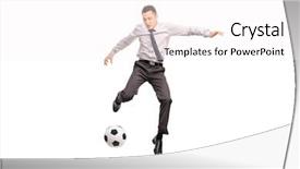  Presentation with lens flare on white - Presentation design having football shot in mid-air background and a white colored foreground