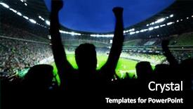 Presentation with full score - Presentation theme with football soccer fans support their background and a black colored foreground