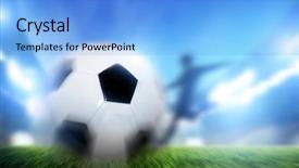  Presentation with goal ball - Presentation consisting of football soccer match a player background and a light blue colored foreground