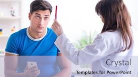  Presentation with soccer injury - Cool new slides with football-soccer-player-visiting-doctor backdrop and a light blue colored foreground