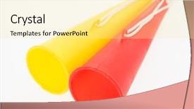  Presentation with trumpet - Presentation design featuring football soccer triple fan trumpet background and a blonde colored foreground