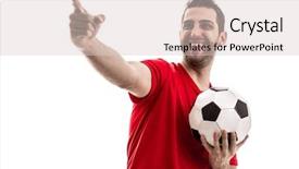  Presentation with celling fan - Slide deck consisting of football spanish - fan celebrating on white background background and a lemonade colored foreground