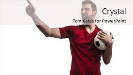  Presentation with ac and fan - Audience pleasing slide set consisting of football spanish - fan celebrating on white background backdrop and a lemonade colored foreground