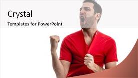 Presentation with electric fan - Colorful presentation theme enhanced with football spanish - fan celebrating on white background backdrop and a white colored foreground