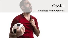  Presentation with soccer - Slide deck having football spanish - soccer fan celebrating on white background and a light gray colored foreground
