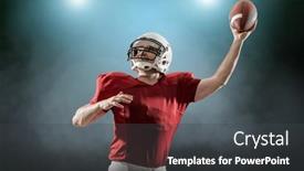  Presentation with football lights - Slide deck consisting of football-sportsman-player-with-ball background and a dark gray colored foreground