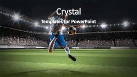  Presentation with soccer - Presentation theme consisting of football stadium - soccer player kicking ball mixed background and a  colored foreground