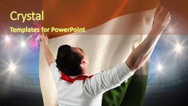  Presentation with football stadium - Cool new PPT layouts with football stadium and ivory coast backdrop and a tawny brown colored foreground