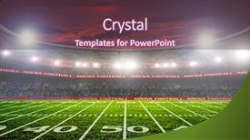  Presentation with football stadium - Slide set consisting of football stadium before the game background and a tawny brown colored foreground