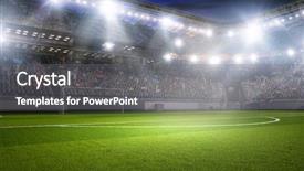  Presentation with football lights - Slide deck featuring football stadium in lights background and a  colored foreground