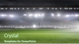  Presentation with football lights - Audience pleasing slides consisting of football stadium in lights backdrop and a tawny brown colored foreground