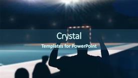  Presentation with handball - Cool new slides with football supporters against handball backdrop and a ocean colored foreground