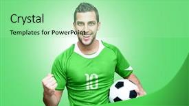  Presentation with soccer - Presentation consisting of football t shirts - soccer fan celebrates with green background and a mint green colored foreground
