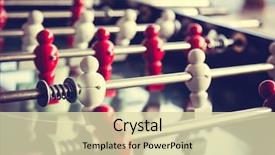  Presentation with effect - Presentation theme with football table game with red and white player filtered image processed vintage effect background and a soft green colored foreground