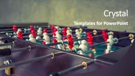  Presentation with team player - Cool new theme with football table game with red backdrop and a gray colored foreground