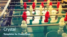  Presentation with game - Audience pleasing theme consisting of football table game with red backdrop and a  colored foreground