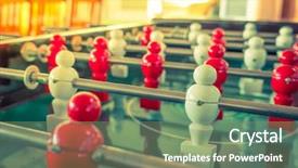  Presentation with team player - Beautiful presentation theme featuring football table game with red backdrop and a  colored foreground