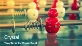  Presentation with football game security - Beautiful PPT theme featuring football table game with red backdrop and a  colored foreground