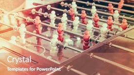  Presentation with football game security - Colorful slides enhanced with football table game with red backdrop and a coral colored foreground