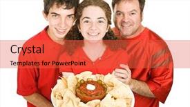  Presentation with sports fans - Theme consisting of football tailgating food - sports fans having a party background and a red colored foreground