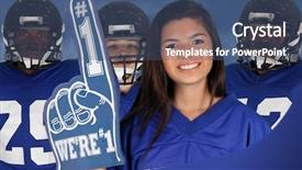  Presentation with football game security - Presentation theme enhanced with football team and a cheerleader background and a ocean colored foreground