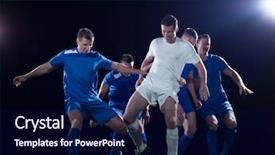  Presentation with team player - Amazing presentation having football team player game duel backdrop and a navy blue colored foreground