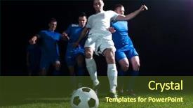  Presentation with team player - Audience pleasing presentation consisting of football team player game duel backdrop and a tawny brown colored foreground