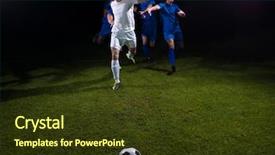  Presentation with team player - Beautiful presentation theme featuring football team player game duel backdrop and a  colored foreground