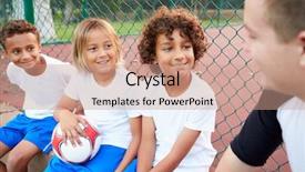  Presentation with football coach - PPT theme consisting of football team training with coach background and a coral colored foreground