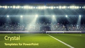  Presentation with stadium - Amazing slides having soccer stadium in spotlights backdrop and a tawny brown colored foreground