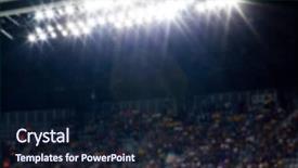  Presentation with soccer field - Audience pleasing slides consisting of footballstadium - evening stadium arena soccer field backdrop and a wine colored foreground