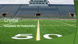  Presentation with tramsmission line - Audience pleasing slides consisting of footballstadium - fifty yard line with bleachers backdrop and a tawny brown colored foreground