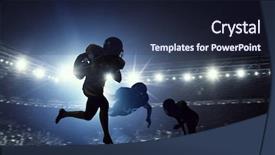  Presentation with game - Colorful slide deck enhanced with footballstadium - it is game time mixed backdrop and a tawny brown colored foreground