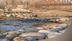  Presentation with river flow - Presentation theme having footbridge-bike-trail-and-whitewater background and a coral colored foreground
